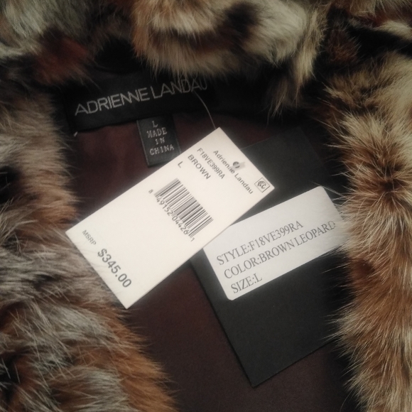 Adrienne Landau Leopard Print Rabbit-Fur Vest - Picture 4 of 7